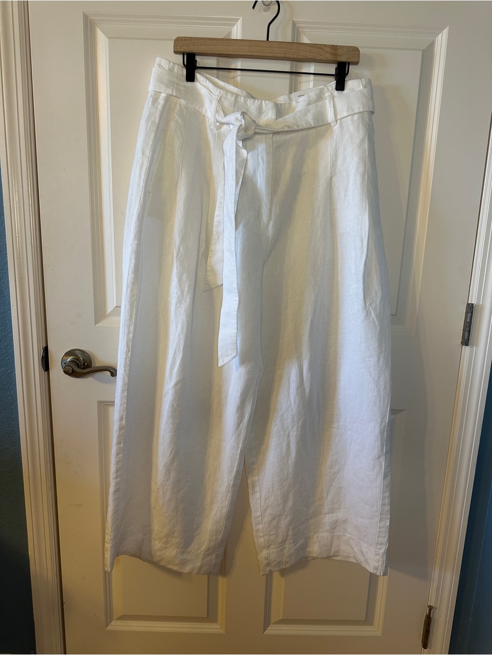 NWT Chico’s 100% Linen Wide Leg Pants White Alabaster Quiet Luxury Coastal